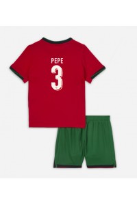 Portugal Pepe #3 Babytruitje Thuis tenue Kind EK 2024 Korte Mouw (+ Korte broeken)